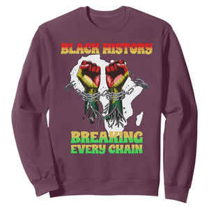African American Civil Rights Gift Sweatshirt Breaking Every Chain TS12 Maroon Print Your Wear