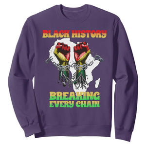 African American Civil Rights Gift Sweatshirt Breaking Every Chain TS12 Purple Print Your Wear
