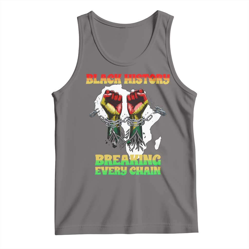 African American Civil Rights Gift Tank Top Breaking Every Chain TS12 Deep Heather Print Your Wear