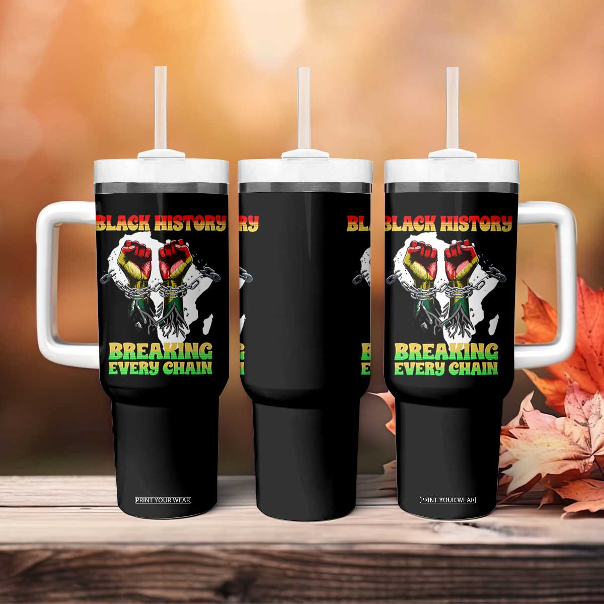 African American Civil Rights Gift Tumbler With Handle Breaking Every Chain TS12 Print Your Wear