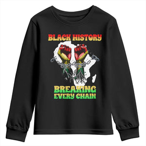 African American Civil Rights Gift Youth Sweatshirt Breaking Every Chain TS12 Black Print Your Wear