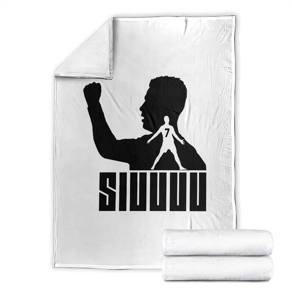 Siuuuu Number Seven Soccer Celebration Throw Blanket Funny Sport Lovers Gift TS12 White Print Your Wear