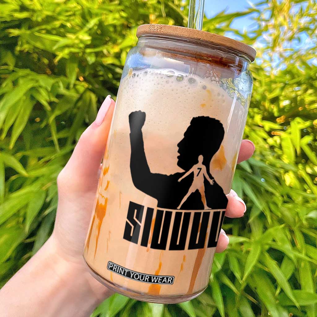 Siuuuu Number Seven Soccer Celebration Glass Can Funny Sport Lovers Gift TS12 White Print Your Wear