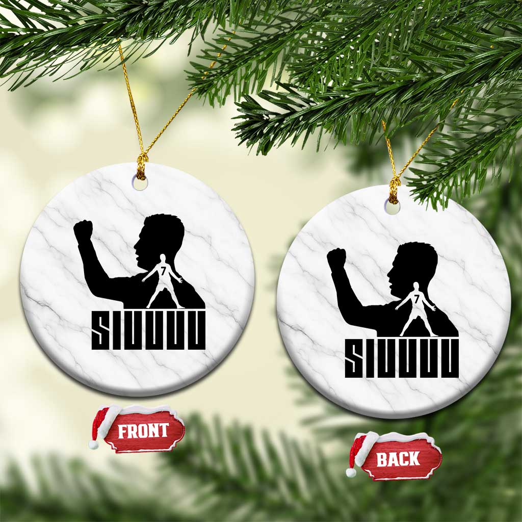 Siuuuu Number Seven Soccer Celebration Ceramic Ornament Funny Sport Lovers Gift TS12 1pc White Marble Print Your Wear