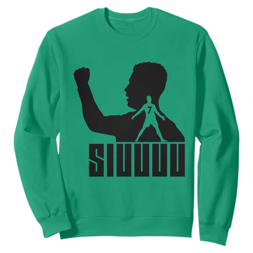 Siuuuu Number Seven Soccer Celebration Sweatshirt Funny Sport Lovers Gift TS12 Irish Green Print Your Wear