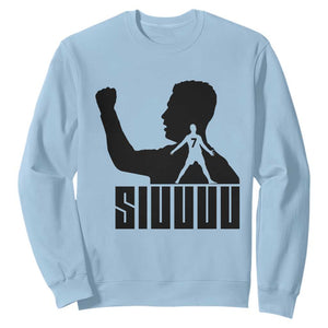 Siuuuu Number Seven Soccer Celebration Sweatshirt Funny Sport Lovers Gift TS12 Light Blue Print Your Wear