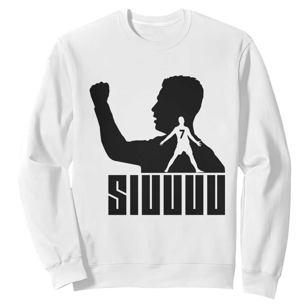 Siuuuu Number Seven Soccer Celebration Sweatshirt Funny Sport Lovers Gift TS12 White Print Your Wear