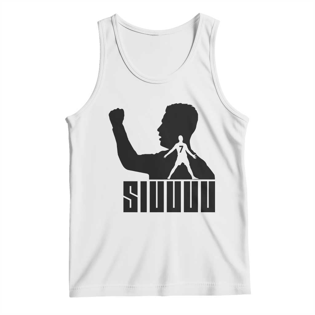 Siuuuu Number Seven Soccer Celebration Tank Top Funny Sport Lovers Gift TS12 White Print Your Wear