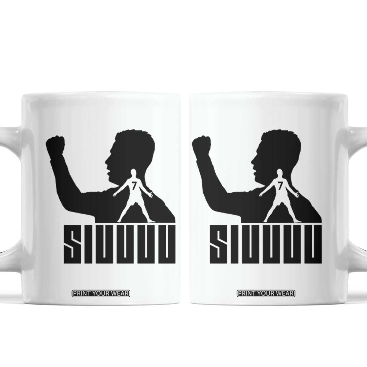 Siuuuu Number Seven Soccer Celebration Coffee Mug Funny Sport Lovers Gift TS12 White Print Your Wear
