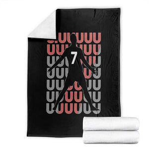 Siuuuu Soccer Celebration Throw Blanket Gift For Fans TS12 Black Print Your Wear