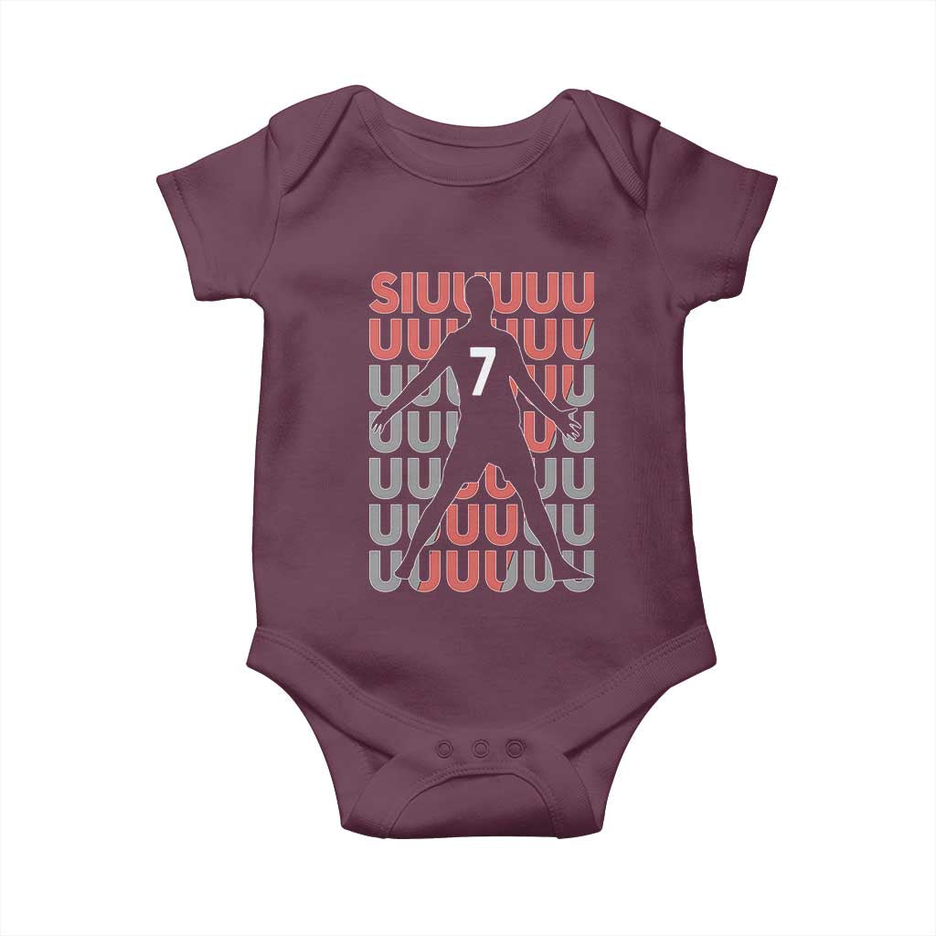 Siuuuu Soccer Celebration Baby Onesie Gift For Fans TS12 Maroon Print Your Wear