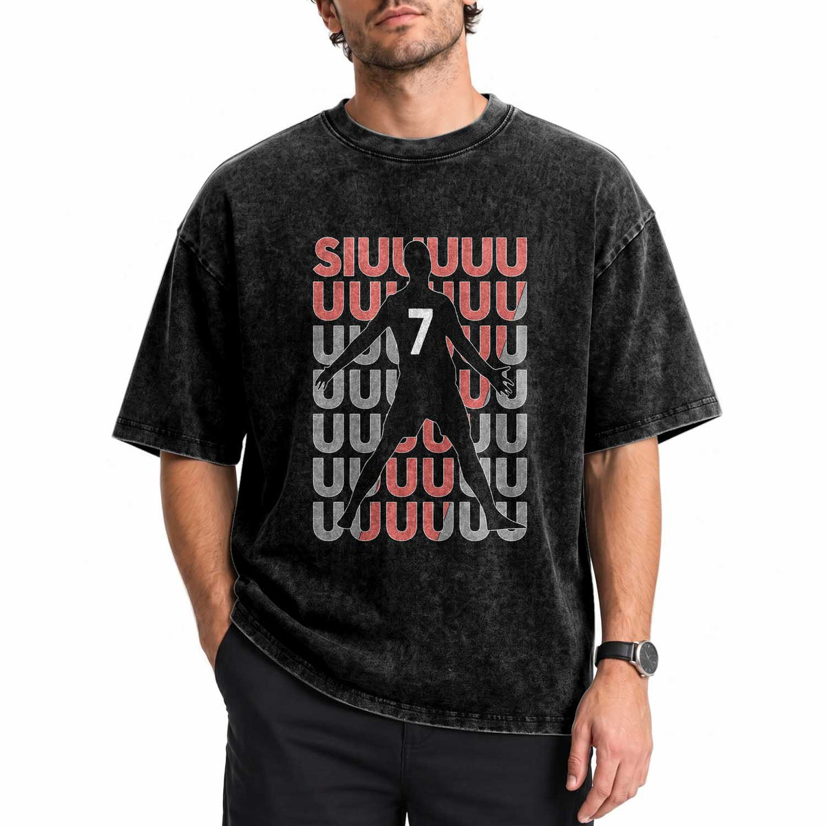 Siuuuu Soccer Celebration Washed Cotton T-Shirt Gift For Fans