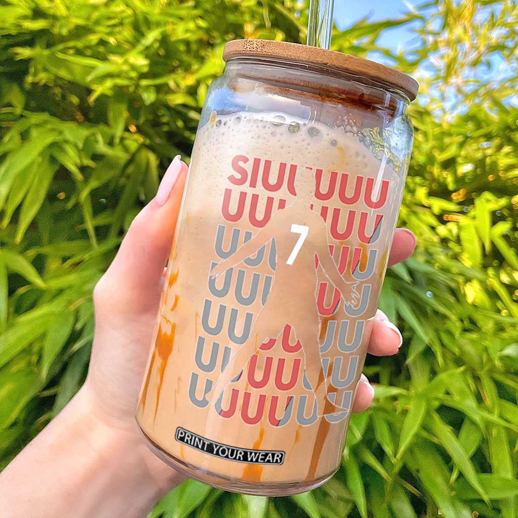 Siuuuu Soccer Celebration Glass Can Gift For Fans TS12 Black Print Your Wear
