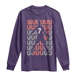 Siuuuu Soccer Celebration Long Sleeve Shirt Gift For Fans TS12 Purple Print Your Wear