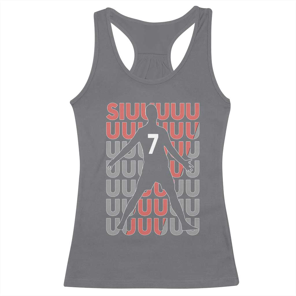Siuuuu Soccer Celebration Racerback Tank Top Gift For Fans TS12 Charcoal Print Your Wear