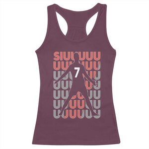 Siuuuu Soccer Celebration Racerback Tank Top Gift For Fans TS12 Maroon Print Your Wear