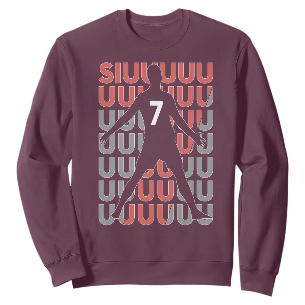 Siuuuu Soccer Celebration Sweatshirt Gift For Fans TS12 Maroon Print Your Wear