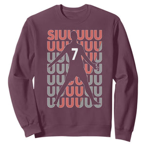 Siuuuu Soccer Celebration Sweatshirt Gift For Fans TS12 Maroon Print Your Wear