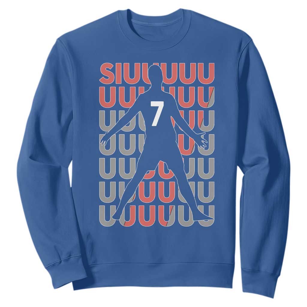 Siuuuu Soccer Celebration Sweatshirt Gift For Fans TS12 Royal Blue Print Your Wear