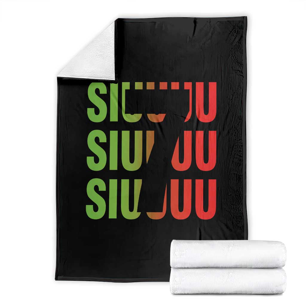 Siuuuu Soccer Celebration Throw Blanket Gift For Soccer Lovers TS12 Black Print Your Wear