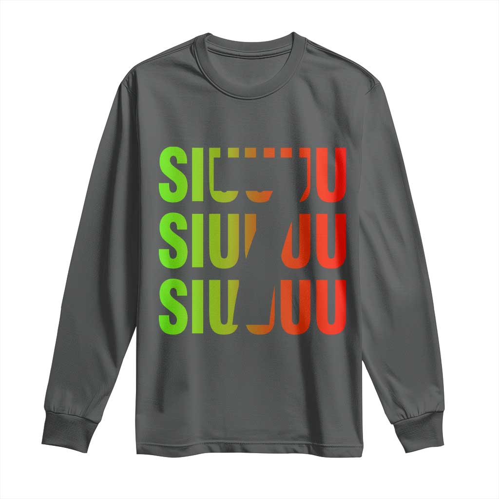 Siuuuu Soccer Celebration Long Sleeve Shirt Gift For Soccer Lovers TS12 Dark Heather Print Your Wear