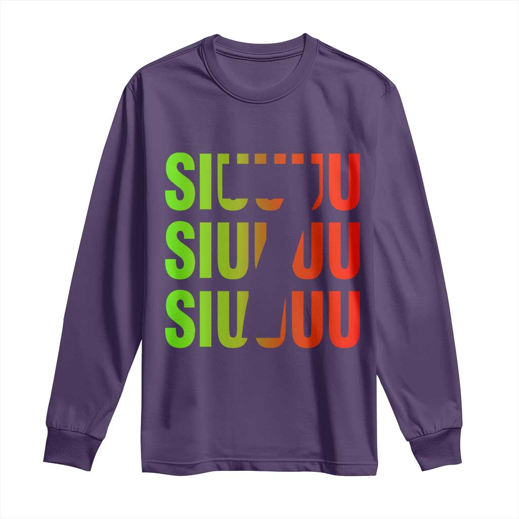 Siuuuu Soccer Celebration Long Sleeve Shirt Gift For Soccer Lovers TS12 Purple Print Your Wear