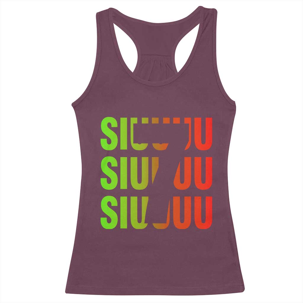 Siuuuu Soccer Celebration Racerback Tank Top Gift For Soccer Lovers TS12 Maroon Print Your Wear