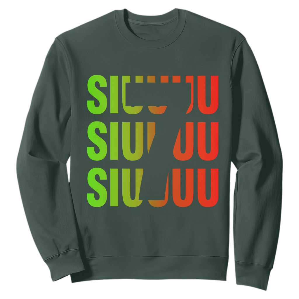 Siuuuu Soccer Celebration Sweatshirt Gift For Soccer Lovers TS12 Dark Forest Green Print Your Wear