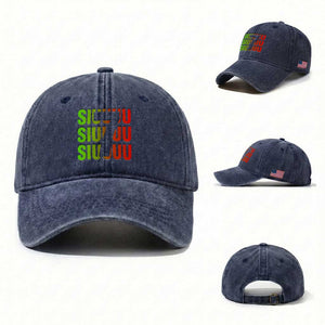 Siuuuu Soccer Celebration Washed Cotton Baseball Cap Gift For Soccer Lovers TS12 Washed Cap Universal Fit Navy Print Your Wear
