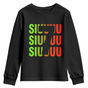 Siuuuu Soccer Celebration Youth Sweatshirt Gift For Soccer Lovers TS12 Black Print Your Wear
