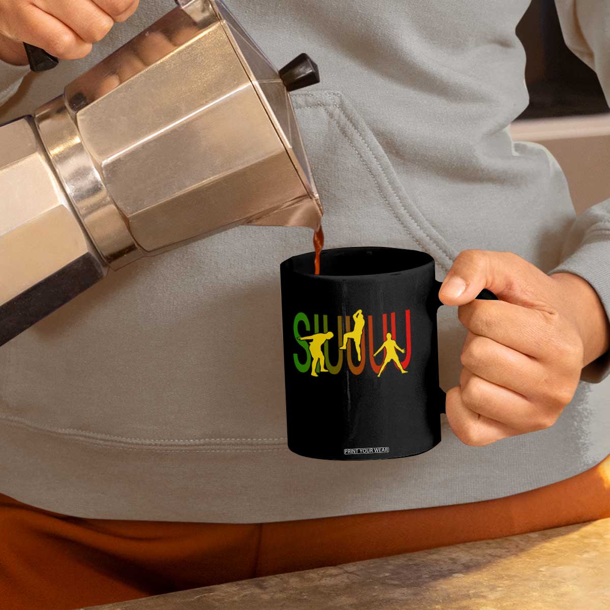 Funny Game Day Soccer Celebration Gift Coffee Mug Siuuuu TS12 Print Your Wear