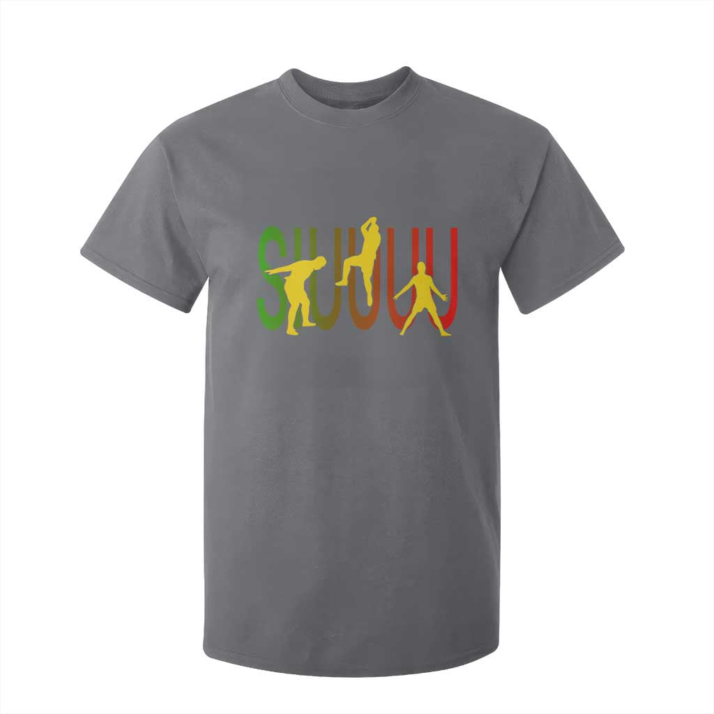 Funny Game Day Soccer Celebration Gift T Shirt For Kid Siuuuu TS12 Charcoal Print Your Wear