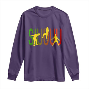 Funny Game Day Soccer Celebration Gift Long Sleeve Shirt Siuuuu TS12 Purple Print Your Wear