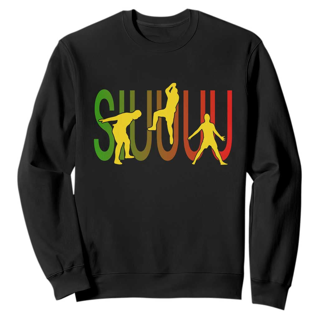 Funny Game Day Soccer Celebration Gift Sweatshirt Siuuuu TS12 Black Print Your Wear