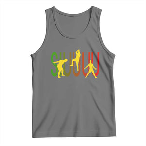 Funny Game Day Soccer Celebration Gift Tank Top Siuuuu TS12 Black Heather Print Your Wear