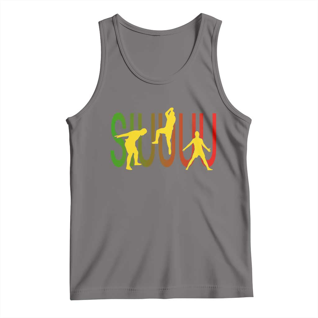 Funny Game Day Soccer Celebration Gift Tank Top Siuuuu TS12 Deep Heather Print Your Wear