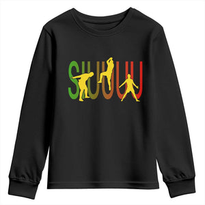 Funny Game Day Soccer Celebration Gift Youth Sweatshirt Siuuuu TS12 Black Print Your Wear