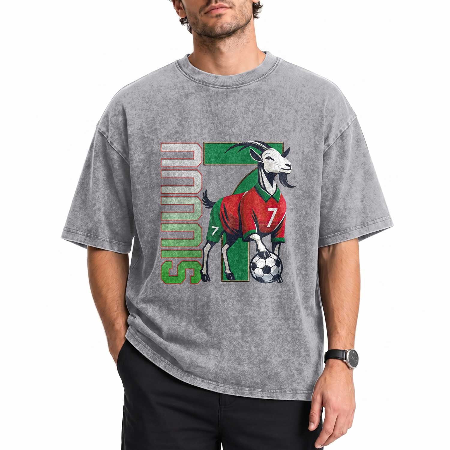Siuuuu Game Day Soccer Celebration Washed Cotton T-Shirt Gift For Fans
