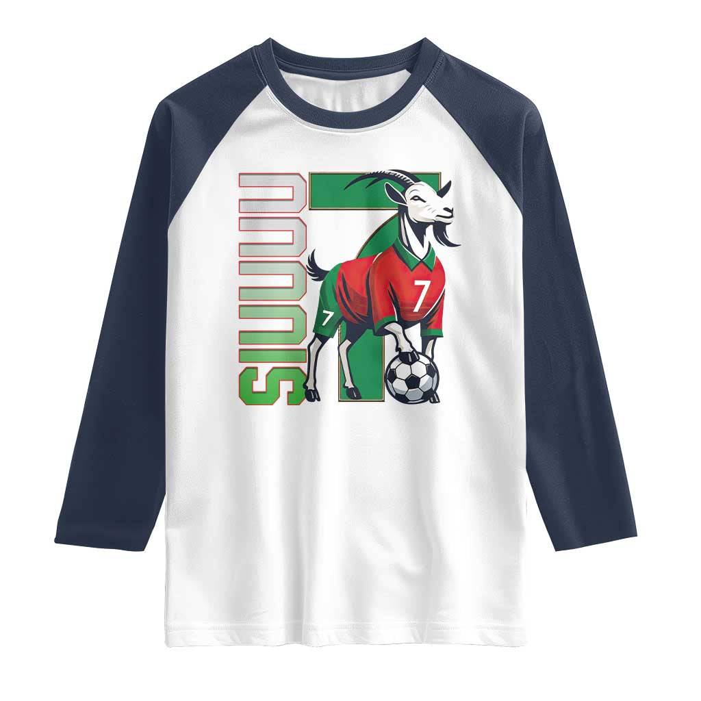 Siuuuu Game Day Soccer Celebration Raglan Shirt Gift For Fans TS12 White Navy Print Your Wear