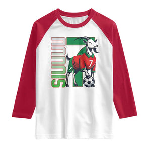 Siuuuu Game Day Soccer Celebration Raglan Shirt Gift For Fans TS12 White Red Print Your Wear