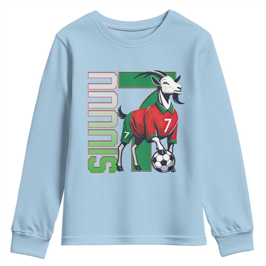 Siuuuu Game Day Soccer Celebration Youth Sweatshirt Gift For Fans TS12 Light Blue Print Your Wear