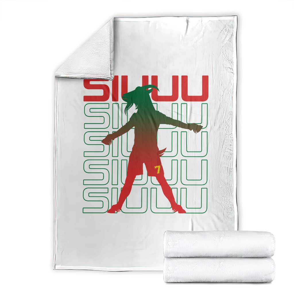 Funny Siuuuu Throw Blanket Iconic Goal Shout Soccer Lover Gift TS12 White Print Your Wear