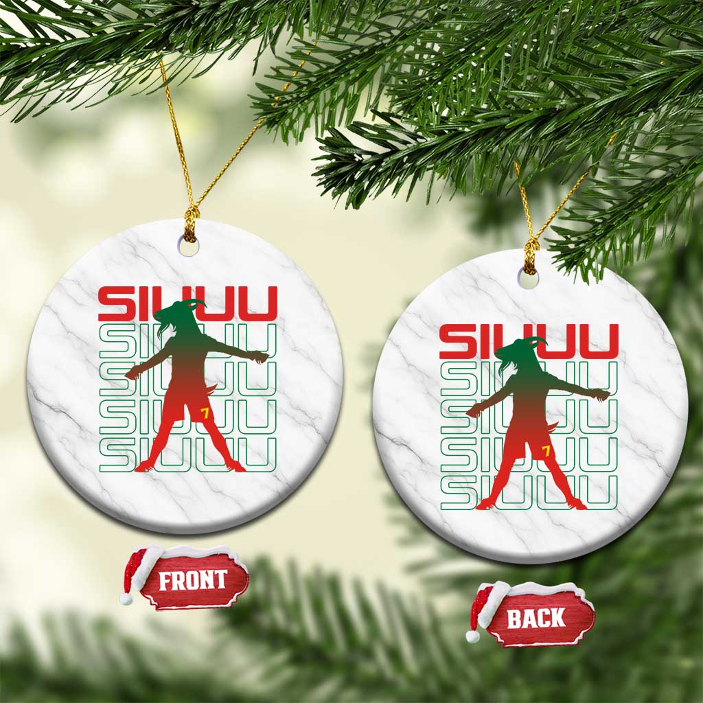 Funny Siuuuu Ceramic Ornament Iconic Goal Shout Soccer Lover Gift TS12 1pc White Marble Print Your Wear