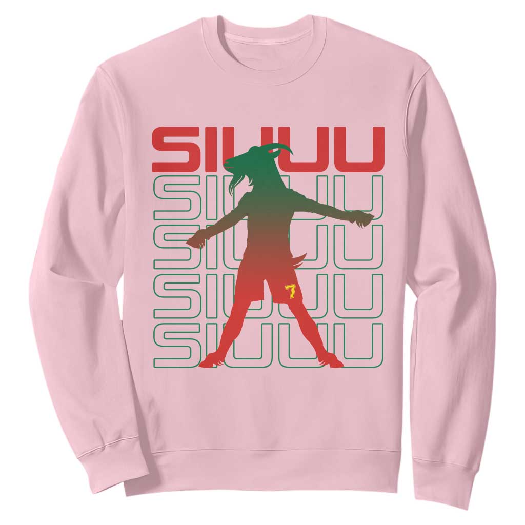 Funny Siuuuu Sweatshirt Iconic Goal Shout Soccer Lover Gift TS12 Light Pink Print Your Wear