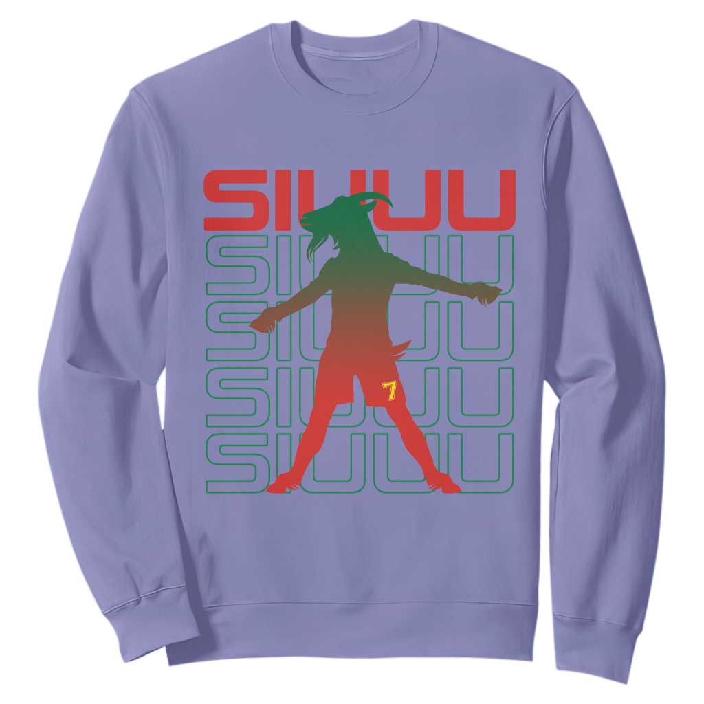 Funny Siuuuu Sweatshirt Iconic Goal Shout Soccer Lover Gift TS12 Violet Print Your Wear