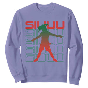 Funny Siuuuu Sweatshirt Iconic Goal Shout Soccer Lover Gift TS12 Violet Print Your Wear