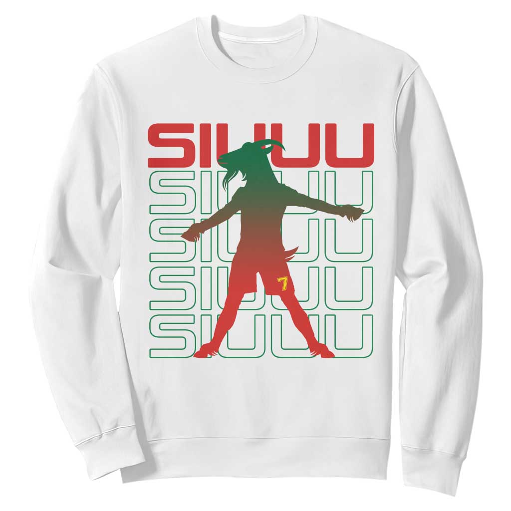 Funny Siuuuu Sweatshirt Iconic Goal Shout Soccer Lover Gift TS12 White Print Your Wear