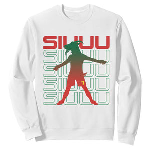 Funny Siuuuu Sweatshirt Iconic Goal Shout Soccer Lover Gift TS12 White Print Your Wear