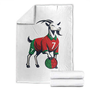 Number Seven Soccer GOAT Siuuuu Celebration Throw Blanket TS12 White Print Your Wear