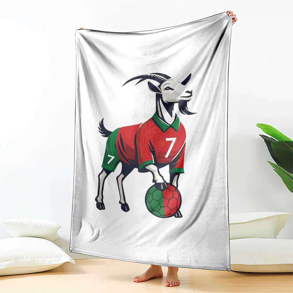 Number Seven Soccer GOAT Siuuuu Celebration Throw Blanket TS12 Print Your Wear